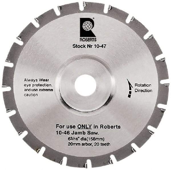 QEP - 6-3/16" Diam, 20mm Arbor Hole Diam, 20 Tooth Wet & Dry Cut Saw Blade - Tungsten Carbide-Tipped, Crosscut Action, Standard Round Arbor - Caliber Tooling