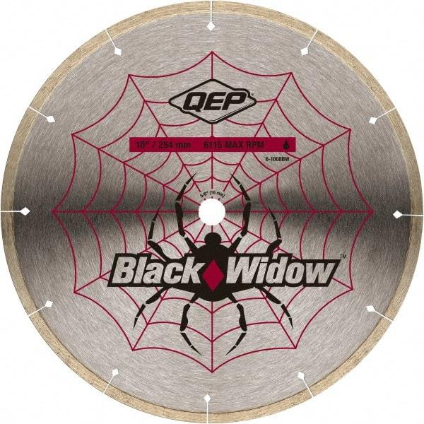 QEP - 10" Diam, 5/8" Arbor Hole Diam, Wet & Dry Cut Saw Blade - Diamond-Tipped, Smooth Action, Standard Round Arbor - Caliber Tooling