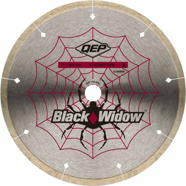 QEP - 7" Diam, 5/8" Arbor Hole Diam, Wet & Dry Cut Saw Blade - Diamond-Tipped, Smooth Action, Standard Round Arbor - Caliber Tooling