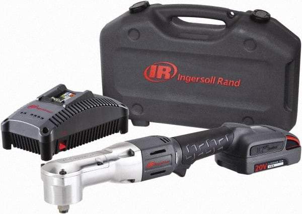 Ingersoll-Rand - 1/2" Drive 20 Volt Angled Cordless Impact Wrench & Ratchet - 1,900 RPM, 3,000 BPM, 180 Ft/Lb Torque, 1 Lithium-Ion Battery Included - Caliber Tooling