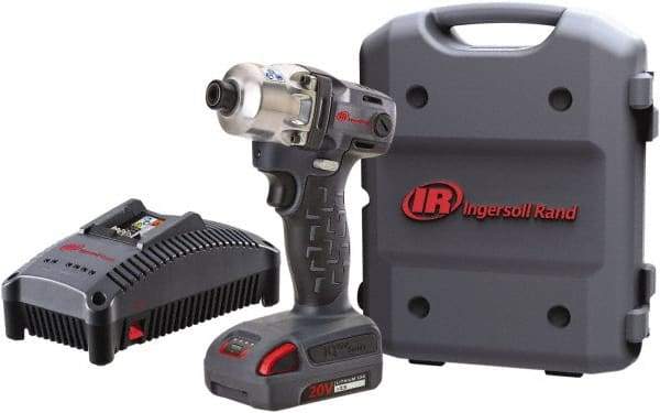 Ingersoll-Rand - 1/4" Drive 20 Volt Pistol Grip Cordless Impact Wrench & Ratchet - 1,900 RPM, 2,800 BPM, 160 Ft/Lb Torque, 1 Lithium-Ion Battery Included - Caliber Tooling