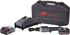 Ingersoll-Rand - 1/2" Drive 20 Volt Angled Cordless Impact Wrench & Ratchet - 225 RPM, 54 Ft/Lb Torque, 2 Lithium-Ion Batteries Included - Caliber Tooling