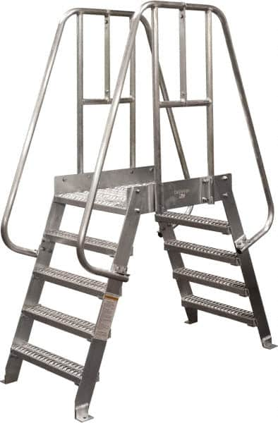 Cotterman - 80" 6 Step Crossover Bridge - Spacesaver, 500 Lb Capacity, 32" Base Width x 32" Base Depth, Grip Strut - Caliber Tooling