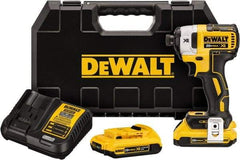 DeWALT - 20 Volt, 1/4" Drive, 20, 125, 152 Ft/Lb Torque, Cordless Impact Driver - 1000, 2800, 3250 RPM, 2 Lithium-Ion Batteries Included - Caliber Tooling