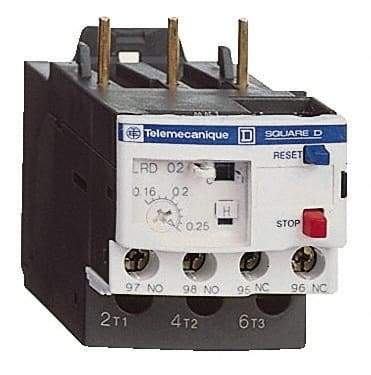 Schneider Electric - 1.6 to 2.5 Amp, 690 VAC, Thermal IEC Overload Relay - Trip Class 10A, For Use with LC1D09 and LC1D38 - Caliber Tooling