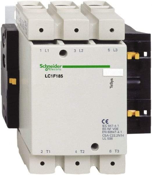 Schneider Electric - 3 Pole, 120 Coil VAC, 275 Amp at 440 VAC, Nonreversible IEC Contactor - Bureau Veritas, CCC, CSA, DNV, EN/IEC 60947-1, EN/IEC 60947-4-1, GL, JEM 1038, LROS, RINA, RMRoS, RoHS Compliant, UL Listed - Caliber Tooling