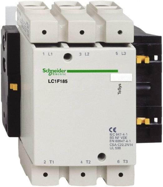 Schneider Electric - 3 Pole, 110 Coil VAC, 275 Amp at 440 VAC, Nonreversible IEC Contactor - Bureau Veritas, CCC, CSA, DNV, EN/IEC 60947-1, EN/IEC 60947-4-1, GL, JEM 1038, LROS, RINA, RMRoS, RoHS Compliant, UL Listed - Caliber Tooling