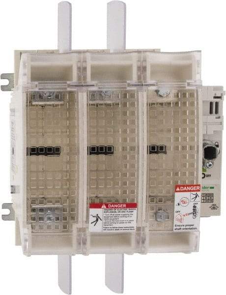 Schneider Electric - 3 Pole, 600 Volt, 200 Amp, Pressure Plate Fuse Holder - Compatible with J Class, 196mm Wide Fuse - Caliber Tooling