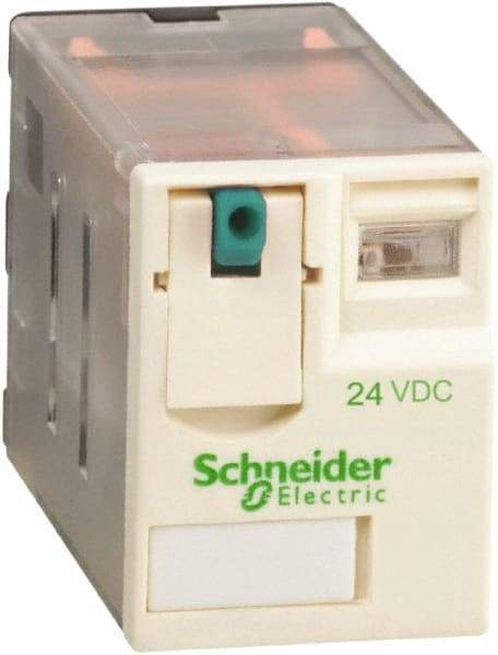 Schneider Electric - 750 VA Power Rating, Electromechanical Plug-in General Purpose Relay - 1 Amp at 250 VAC & 28 VDC, 2 Amp at 250 VAC & 28 VDC, 3 Amp at 277 VAC & 28 VDC, 4CO, 24 VDC - Caliber Tooling