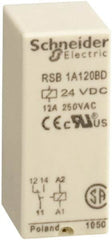 Schneider Electric - 3,000 VA Power Rating, Electromechanical Plug-in General Purpose Relay - 12 Amp at 250 VAC & 12 Amp at 28 VDC, 1CO, 24 VDC - Caliber Tooling