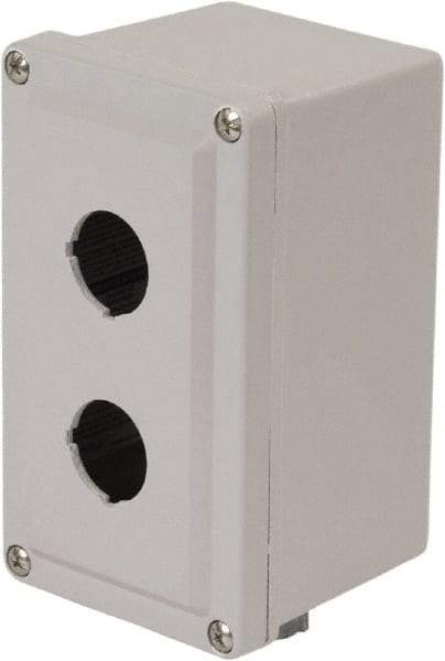 Square D - 2 Hole, 30mm Hole Diameter, Plastic Pushbutton Switch Enclosure - 1, 3, 4, 12, 4X NEMA Rated - Caliber Tooling