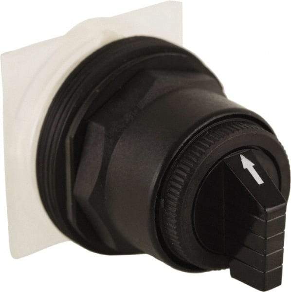 Schneider Electric - 30mm Mount Hole, 3 Position, Knob and Pushbutton Operated, Selector Switch Only - Black, Maintained (MA), without Contact Blocks, Anticorrosive, Weatherproof, Dust and Oil Resistant - Caliber Tooling