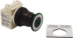 Schneider Electric - 30mm Mount Hole, Extended Straight, Pushbutton Switch Only - Green Pushbutton, Maintained (MA), Momentary (MO) - Caliber Tooling