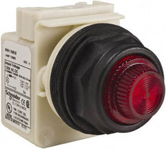 Schneider Electric - 120 V Red Lens Indicating Light - Round Lens, Screw Clamp Connector, Corrosion Resistant, Dust Resistant, Oil Resistant - Caliber Tooling