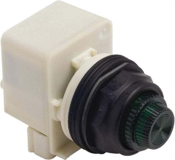 Schneider Electric - 120 VAC Green Lens LED Pilot Light - Round Lens - Caliber Tooling