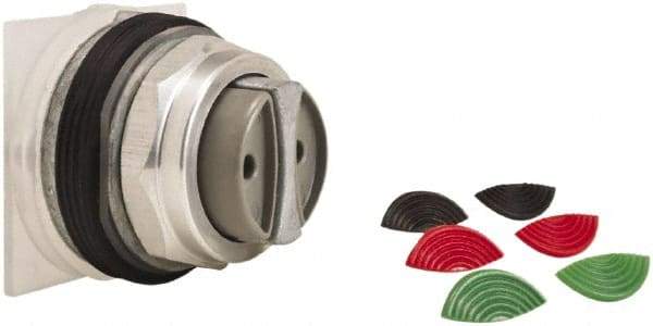 Schneider Electric - 1.18 Inch Mount Hole, Extended Straight, Pushbutton Switch Only - Round, Black, Green and Red Pushbutton, Momentary (MO), Weatherproof, Dust and Oil Resistant - Caliber Tooling