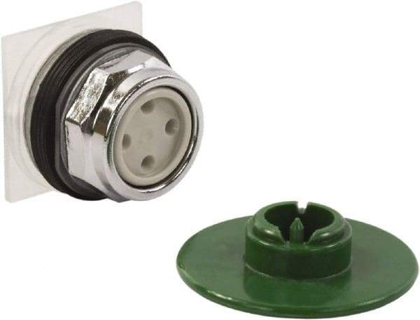 Schneider Electric - 1.18 Inch Mount Hole, Extended Straight, Pushbutton Switch Only - Round, Green Pushbutton, Momentary (MO), Weatherproof, Dust and Oil Resistant - Caliber Tooling