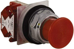 Schneider Electric - 30mm Mount Hole, Extended Straight, Pushbutton Switch with Contact Block - Red Pushbutton, Momentary (MO) - Caliber Tooling