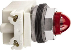 Schneider Electric - 120 V Red Lens Incandescent Pilot Light - Round Lens, Screw Clamp Connector - Caliber Tooling