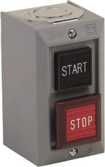 Schneider Electric - 2 Operator, Projecting Pushbutton Control Station - Start, Stop (Legend), Momentary Switch, NO/NC Contact, NEMA 1 - Caliber Tooling