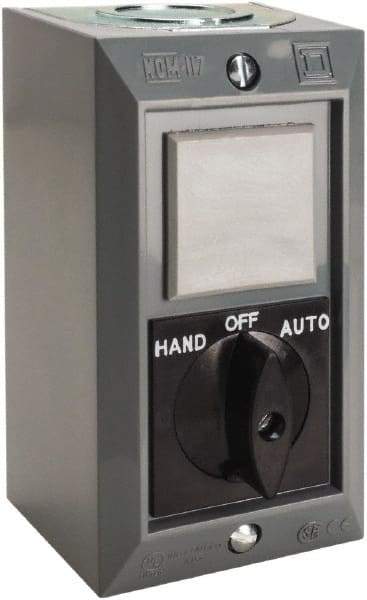 Schneider Electric - 1 Operator, Projecting Pushbutton Control Station - Auto, Hand, Off (Legend), Maintained Switch, 2NO Contact, NEMA 1 - Caliber Tooling