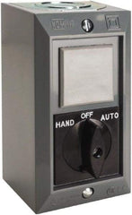 Schneider Electric - 1 Operator, Projecting Pushbutton Control Station - Auto, Hand, Off (Legend), Maintained Switch, 2NO Contact, NEMA 1 - Caliber Tooling