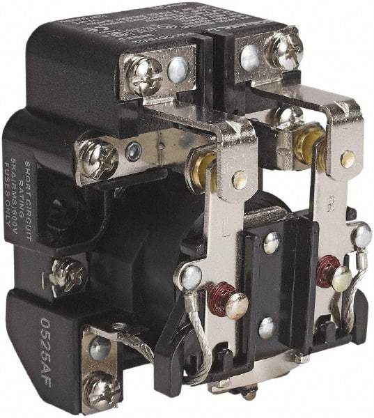 Square D - 1-1/2 hp, 10 VA Power Rating, Electromechanical Screw Clamp General Purpose Relay - 40 at 277 VAC & 5 at 600 V, DPDT, 240 VAC at 50/60 Hz, 63.6mm Wide x 58.8mm High x 79.4mm Deep - Caliber Tooling