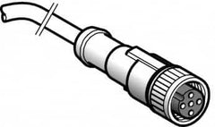 Telemecanique Sensors - 4 Amp, M12 Straight Female Connector 5 Pin Cordset Sensor and Receptacle - 60 VAC, 75 VDC, 10m Cable Length, IP65, IP67, IP69K Ingress Rating - Caliber Tooling