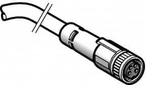 Telemecanique Sensors - 4 Amp, M8 4 Pin Female Straight Cordset Sensor and Receptacle - 60 VAC, 75 VDC, 2m Cable Length, IP67 Ingress Rating - Caliber Tooling