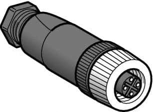 Telemecanique Sensors - 3 Amp, M12 4 Pin Female Straight Field Attachable Connector Sensor and Receptacle - 125 VAC, 150 VDC, IP67 Ingress Rating - Caliber Tooling