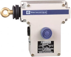 Telemecanique Sensors - 10 Amp, NO/NC Configuration, Left Hand Operation, Rope Operated Limit Switch - Pushbutton Reset, Rope Pull, No Pilot Light, 300 VAC - Caliber Tooling