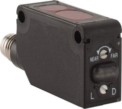 Telemecanique Sensors - M8 Connector, 1m Nominal Distance, Shock and Vibration Resistant, Diffused Photoelectric Sensor - 12 to 24 VDC, PBT, 11mm Long x 11mm Wide x 33mm High - Caliber Tooling