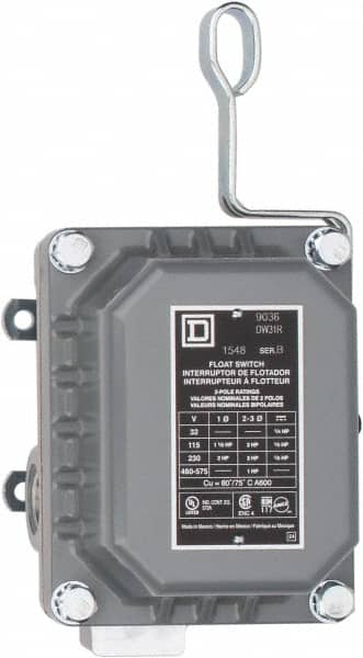 Square D - 4 NEMA Rated, DPST, Float Switch Pressure and Level Switch - 575 VAC, Line-Load-Load-Line Terminal - Caliber Tooling