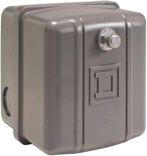 Square D - 1 NEMA Rated, DP, 90 to 120 psi, Electromechanical Pressure and Level Switch - Adjustable Pressure, 460/575 VAC, 1/8 Inch Connector, Screw Terminal, For Use with Air Compressors, Power Circuits, Water Pumps - Caliber Tooling