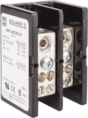 Square D - 2 Poles, 175 (Copper) Amp, Phenolic Power Distribution Block - 600 VAC, 1 Primary Connection - Caliber Tooling