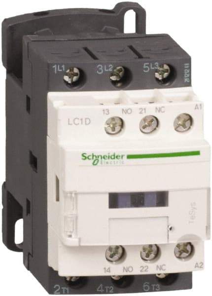 Schneider Electric - 3 Pole, 24 Coil VAC at 50/60 Hz, 38 Amp at 440 VAC, Nonreversible IEC Contactor - Bureau Veritas, CCC, CSA, CSA C22.2 No. 14, DNV, EN/IEC 60947-4-1, EN/IEC 60947-5-1, GL, GOST, LROS, RINA, RoHS Compliant, UL 508, UL Listed - Caliber Tooling