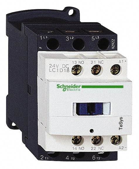 Schneider Electric - 3 Pole, 48 Coil VAC at 50/60 Hz, 18 Amp at 440 VAC and 32 Amp at 440 VAC, Nonreversible IEC Contactor - 1 Phase hp: 1 at 115 VAC, 3 at 230/240 VAC, 3 Phase hp: 10 at 460/480 VAC, 15 at 575/600 VAC, 5 at 200/208 VAC, 5 at 230/240 VAC - Caliber Tooling