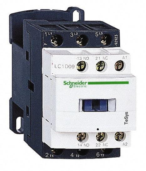 Schneider Electric - 3 Pole, 48 Coil VAC at 50/60 Hz, 25 Amp at 440 VAC and 9 Amp at 440 VAC, Nonreversible IEC Contactor - 1 Phase hp: 0.5 at 115 VAC, 1 at 230/240 VAC, 3 Phase hp: 2 at 200/208 VAC, 2 at 230/240 VAC, 5 at 460/480 VAC, 7.5 at 575/600 VAC - Caliber Tooling