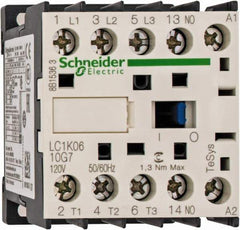 Schneider Electric - 3 Pole, 120 Coil VAC at 50/60 Hz, 6 Amp at 440 VAC, Nonreversible IEC Contactor - BS 5424, CSA, IEC 60947, NF C 63-110, RoHS Compliant, UL Listed, VDE 0660 - Caliber Tooling