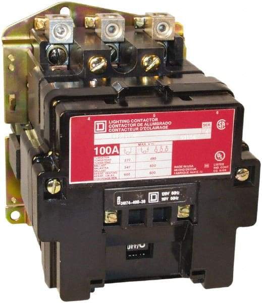 Square D - No Enclosure, 2 Pole, Electrically Held Lighting Contactor - 60 A (Tungsten), 440 VAC at 50 Hz, 480 VAC at 60 Hz - Caliber Tooling