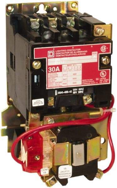 Square D - No Enclosure, 3 Pole, Mechanically Held Lighting Contactor - 30 A (Tungsten), 277 VAC at 60 Hz - Caliber Tooling