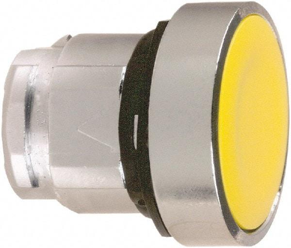 Schneider Electric - 22mm Mount Hole, Flush, Pushbutton Switch Only - Round, Yellow Pushbutton, Nonilluminated, Momentary (MO) - Caliber Tooling