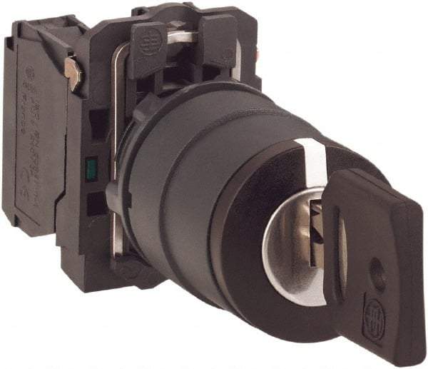 Schneider Electric - 22mm Mount Hole, 2 Position, Key Operated, Selector Switch with Contact Blocks - Maintained (MA), Shock, Vibration and Water Resistant - Caliber Tooling