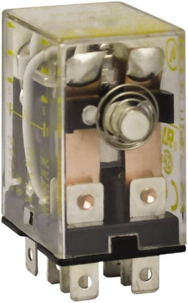 Square D - 1/2 hp at 240 Volt & 1/3 hp at 120 Volt, Electromechanical Plug-in General Purpose Relay - 10 Amp at 240 VAC, DPDT, 240 VAC at 50/60 Hz - Caliber Tooling