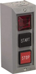 Schneider Electric - 3 Operator, Projecting Pushbutton Control Station - Start, Stop (Legend), Momentary Switch, NO/NC Contact, NEMA 1 - Caliber Tooling