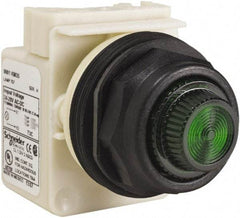 Schneider Electric - 24 V, 28 V Green Lens Indicating Light - Round Lens, Screw Clamp Connector, Corrosion Resistant, Dust Resistant, Oil Resistant - Caliber Tooling