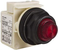 Schneider Electric - 24 V, 28 V Red Lens Indicating Light - Round Lens, Screw Clamp Connector, Corrosion Resistant, Dust Resistant, Oil Resistant - Caliber Tooling