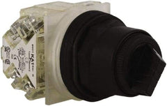 Schneider Electric - 30mm Mount Hole, 2 Position, Knob and Pushbutton Operated, Selector Switch - Black, Maintained (MA), Anticorrosive, Weatherproof, Dust and Oil Resistant - Caliber Tooling