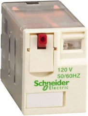 Schneider Electric - 750 VA Power Rating, Electromechanical Plug-in General Purpose Relay - 1 Amp at 250 VAC & 28 VDC, 2 Amp at 250 VAC & 28 VDC, 3 Amp at 277 VAC & 28 VDC, 4CO, 120 VAC at 50/60 Hz - Caliber Tooling