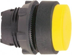 Schneider Electric - 22mm Mount Hole, Extended Straight, Pushbutton Switch Only - Round, Yellow Pushbutton, Nonilluminated, Maintained (MA) - Caliber Tooling